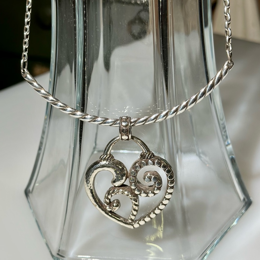 Brighton Silver tone Heart Choker Necklace (retired)